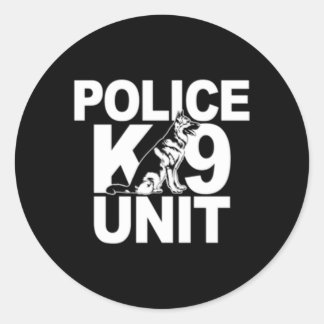 Police K-9 Unit Ger Shepherd Front Back Print Classic Round Sticker