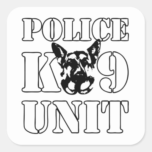Police K_9 Unit Square Sticker