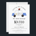Police Kids Birthday Party Minimalist  Invitation<br><div class="desc">Gear up for a Police-Themed Birthday Party with this minimalist invitation! 🚓👮‍♂️ Featuring a clean,  modern design,  this invite is perfect for little officers in training.</div>