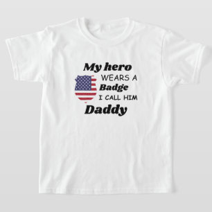 Police Kids Shirt, My Hero Wears a Badge ,and I T-Shirt