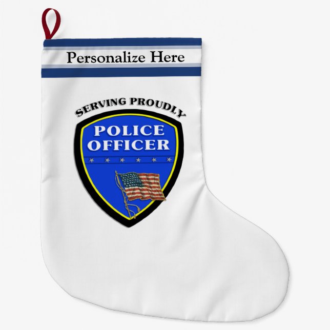 Police Large Christmas Stocking (Front)