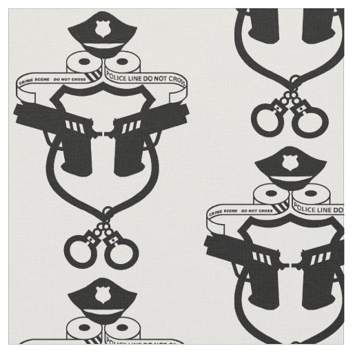 Police Law Enforcement Black Outline Icon Fabric