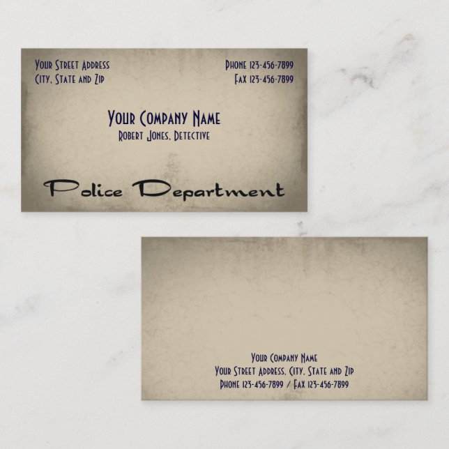 Police Law Enforcement Business Card (Front/Back)