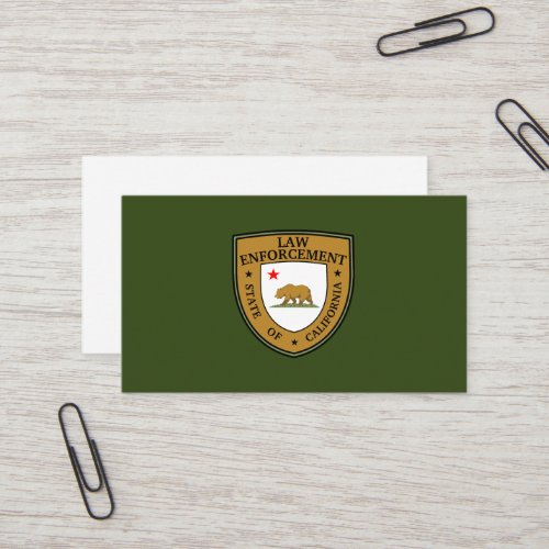 Police Law Enforcement California State Department Business Card