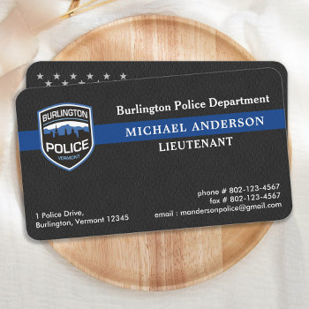 Police Law Enforcement Department Logo Officer Business Card by BlackDogArtJudy at Zazzle