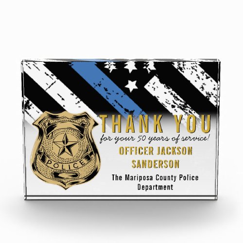 Police Law Enforcement Employee Recognition Acrylic Award