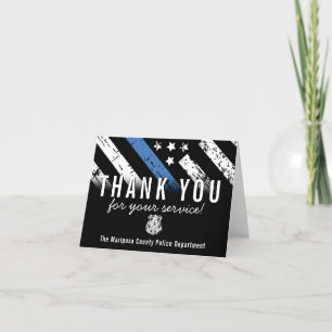 Police Law Enforcement Flag First Responder Letterpress Thank You Card