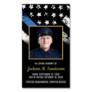 Police Law Enforcement Funeral Photo Prayer Magnet