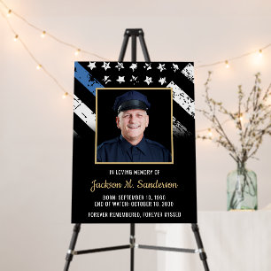 Police Law Enforcement Funeral Photo Welcome Foam Board