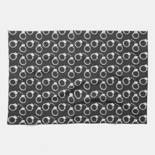 Police Law Enforcement Handcuff Patterned Kitchen Towel