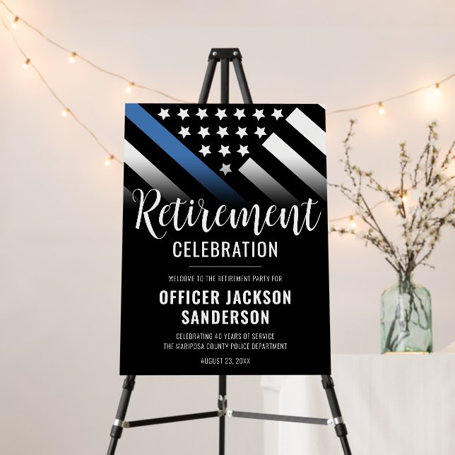 Police Law Enforcement Retirement Party Welcome Foam Board (In Situ (Stand))