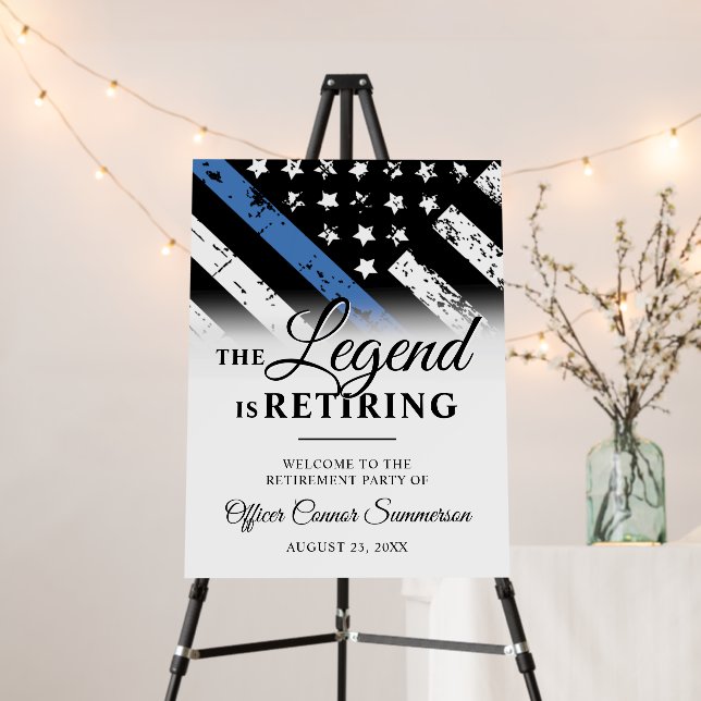 Police Law Enforcement Retirement Party Welcome Foam Board (In Situ (Stand))