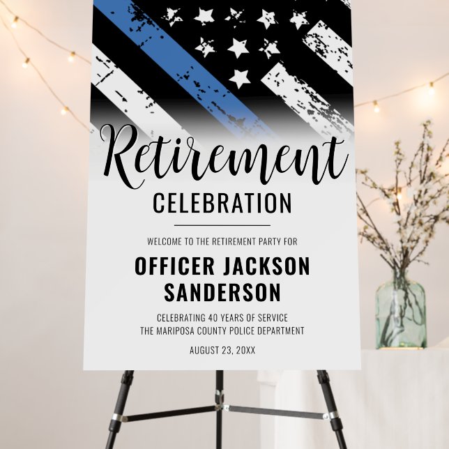 Police Law Enforcement Retirement Party Welcome Foam Board (In Situ (Stand))