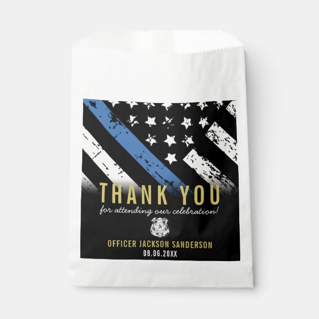 Police Law Enforcement Retirement Thank You Favor Bag (Front)