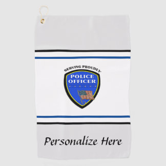 Police Law Enforcement Serving Proudly Golf Towel