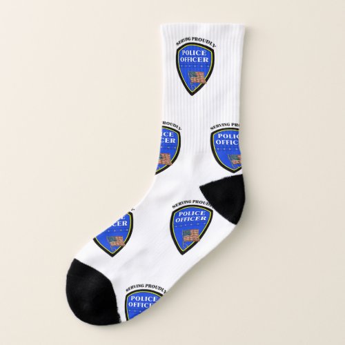 Police Law Enforcement Serving Proudly Socks
