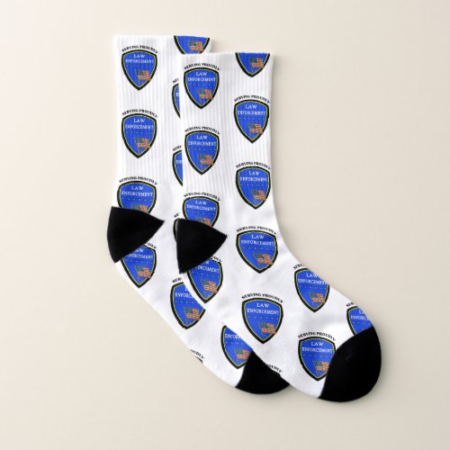 Police Law Enforcement Serving Proudly Socks