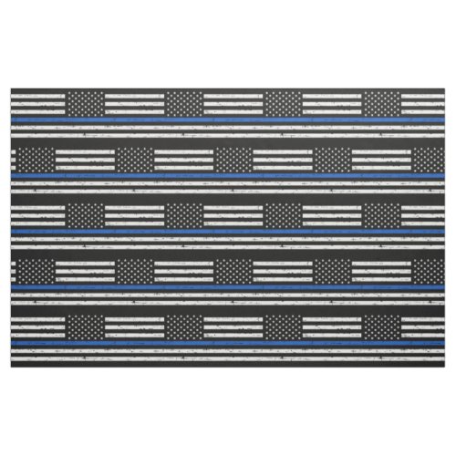Police Law Enforcement Thin Blue Line Fabric