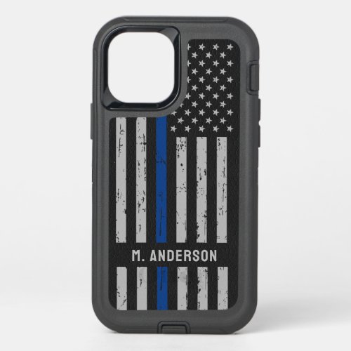 Police Law Enforcement Thin Blue Line OtterBox Defender iPhone 12 Pro Case