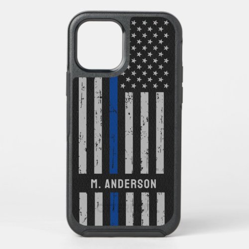 Police _ Law Enforcement USA Flag _Thin Blue Line OtterBox Symmetry iPhone 12 Pro Case