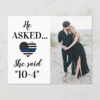 Police Law Enforcement Wedding Photo Save The Date