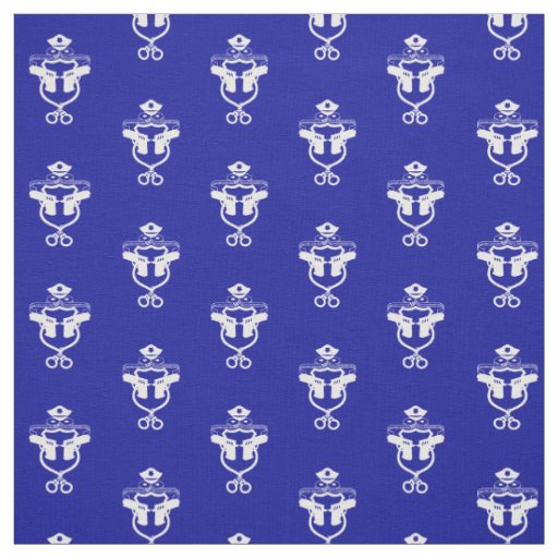 Police Law Enforcement White Outline Icon Fabric