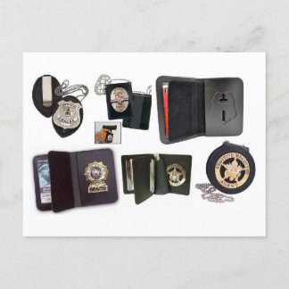 Police Leather Badge Holder Wallets & Purses Postcard