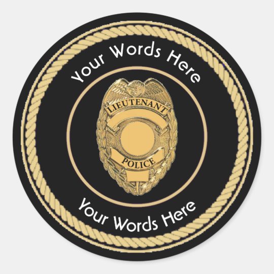 Police Lieutenant Badge Custom Universal Classic Round Sticker | Zazzle.com