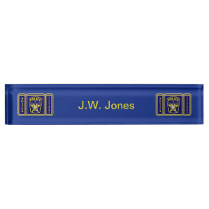 Police lieutenant desk name plate