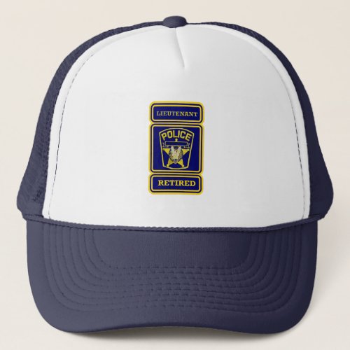Police Lieutenant Retired Badge Trucker Hat