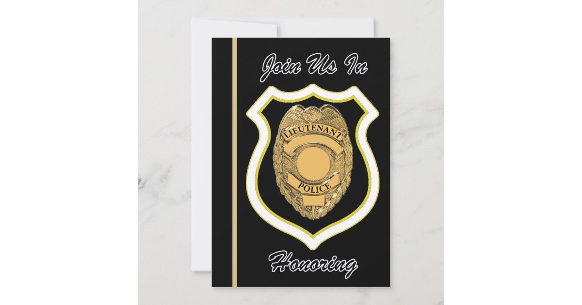 Police Lieutenant Retirement Invitation | Zazzle