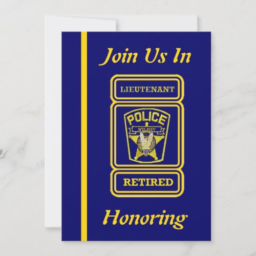 Police Lieutenant Retirement Invitation