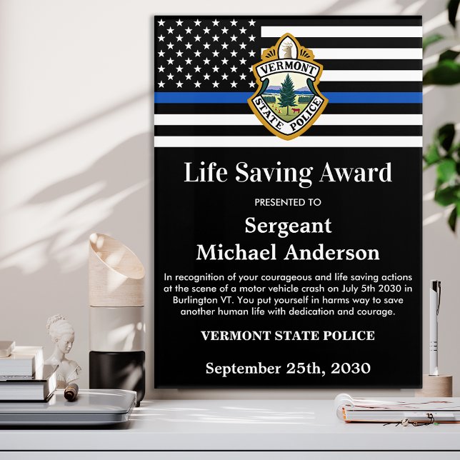 Police Life Saving Award Department Logo Acrylic Print (Creator Uploaded)