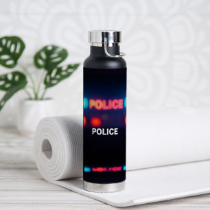 Police Lights – Flashing Emergency Night Design Water Bottle