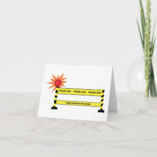 Police Line Crime Scene Do Not Cross Letterpress Thank You Card