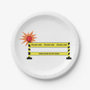 Police Line Crime Scene Paper Plates