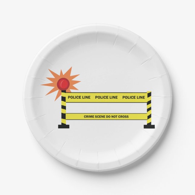 Police Line Crime Scene Paper Plates (Front)