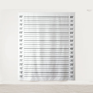 Police Line-Up  Criminal Mugshot White Background Tapestry