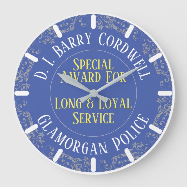 Police Long Service Award Large Clock (Front)