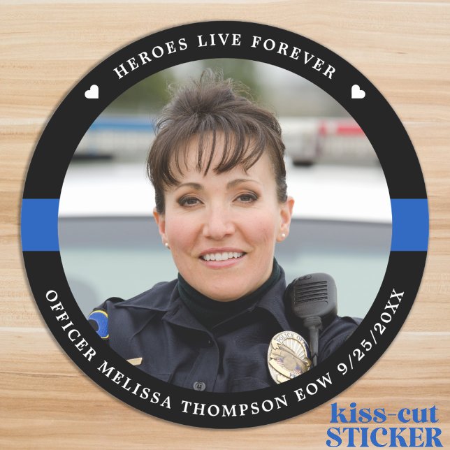 Police Memorial Fallen Officer Custom Photo Car Sticker (Creator Uploaded)