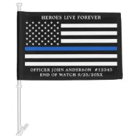 Thin Blue Line Police Cops American Flag Seat Cushion