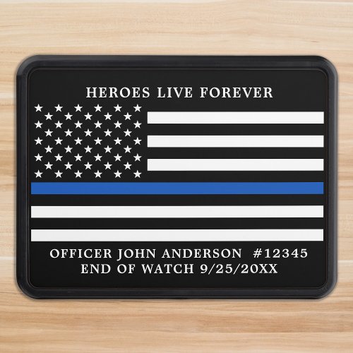 Police Memorial Fallen Officer Thin Blue Line  Hitch Cover