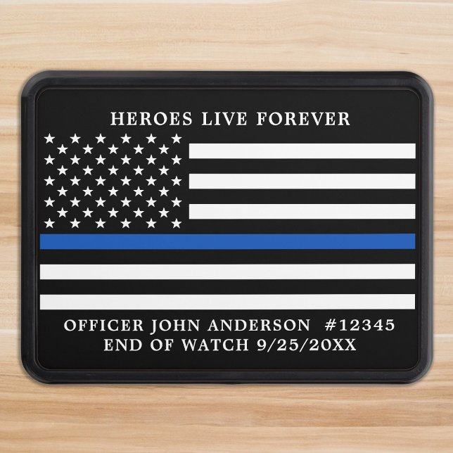 Police Memorial Fallen Officer Thin Blue Line  Hitch Cover (Creator Uploaded)