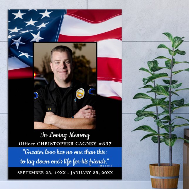 Police Memorial In Loving Memory Keepsake Funeral Poster (Creator Uploaded)