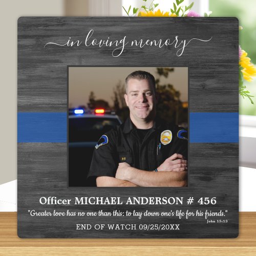 Police Memorial Law Enforcement In Loving Memory   Plaque