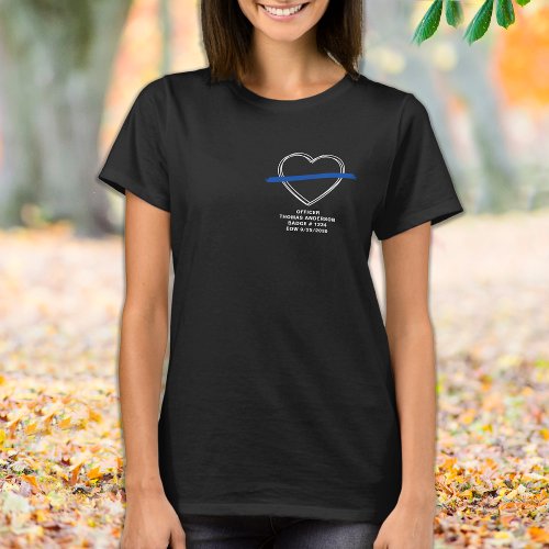 Police Memorial Officer EOW Heart Personalized T_Shirt