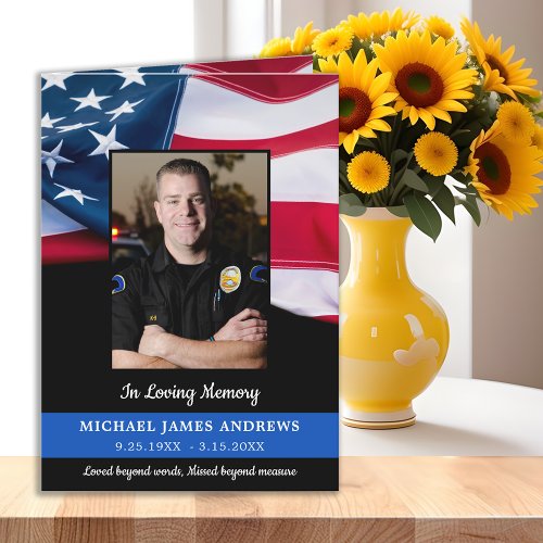 Police Memorial Service Law Enforcement Funeral Thank You Card
