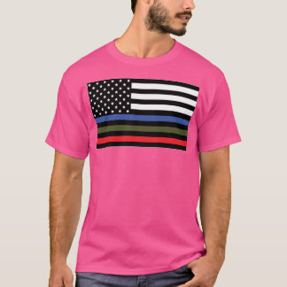 Police Military And Fire Flag T-Shirt