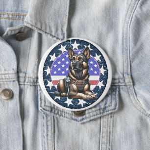 Police Military Dog K9 Unit Button
