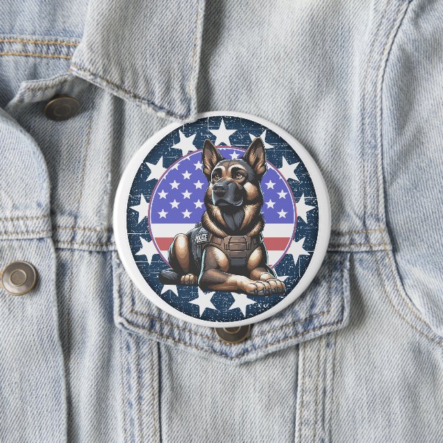 Police Military Dog K9 Unit Button (In Situ)